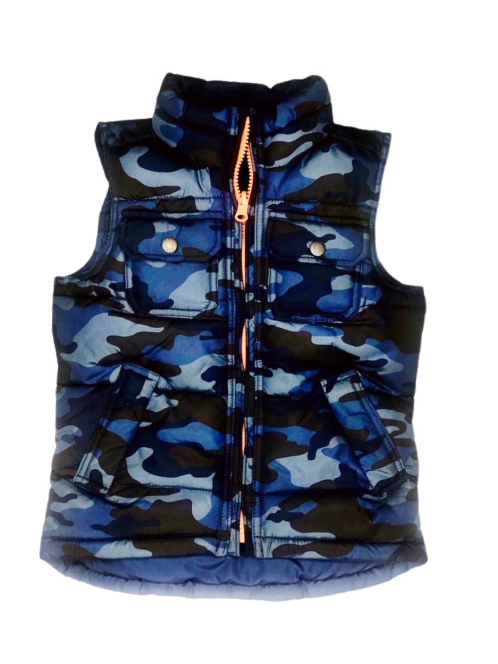 Gap Boys Blue Camo Reversable Outdoor Zippered Vest Sz 4-5 (XS)